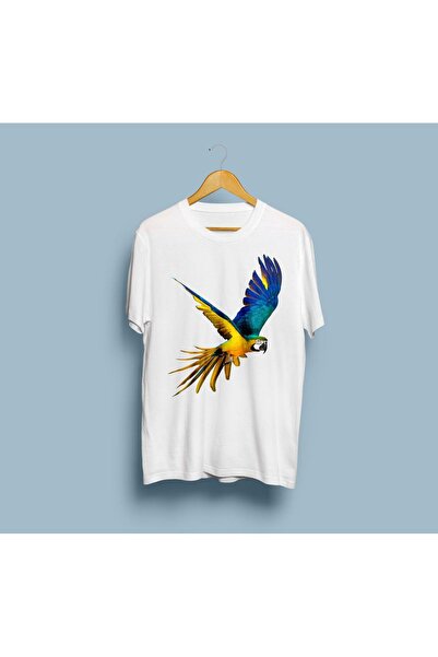Generic Brand Tricou unisex cu design oversize Papagal American