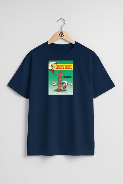 Bahriyeli Collection تي شيرت للأطفال مقاس كبير Lucky، تمثال Squaw Lucky Luke ...
