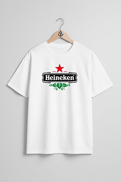 Bahriyeli Collection supradimensionat Logo-ul Heineken, unisex cu designul pieptului albinului internațional Heineken tricou