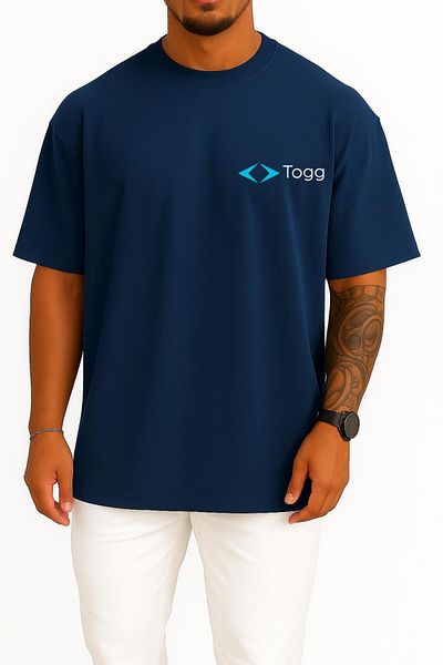 Bahriyeli Collection Oversize Togg Domestic Automobile Logo Pocket and Back Design Unisex T-Shirt