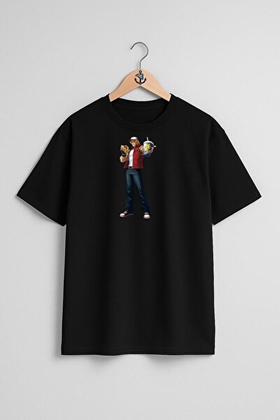 Bahriyeli Collection oversized Erry Bogard Kyo Kusanagi Unisex T-shirt με σχέ...
