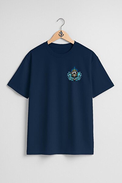 Bahriyeli Collection supradimensionat Capă și cască de scufundări cu design de buzunar unisex tricou