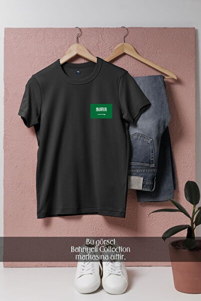 Bahriyeli Collection تي شيرت للجنسين بتصميم علم المملكة العربية السعودية كبير...