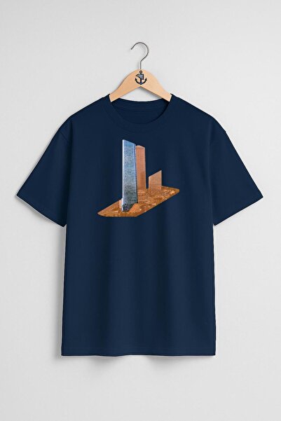 Bahriyeli Collection Oversize Skyland Vadiistanbul Chest Design Unisex T-Shirt