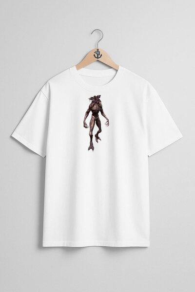 Bahriyeli Collection oversized Demogorgon Eleven Dungeons Unisex T-Shirt με σχέδιο στήθους