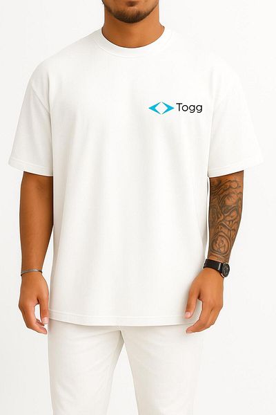 Bahriyeli Collection Oversize Togg Domestic Automobile Logo Pocket Design Unisex T-Shirt