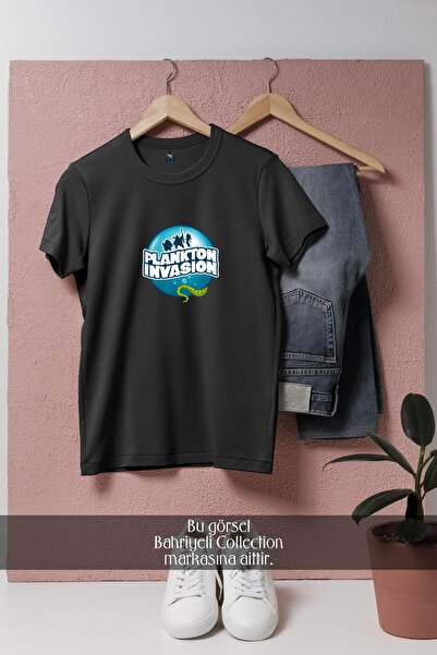 Bahriyeli Collection تي شيرت للجنسين بتصميم غزو الطحالب كبير الحجم