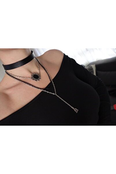 DENİZ TASARIM Deri Choker Kolye