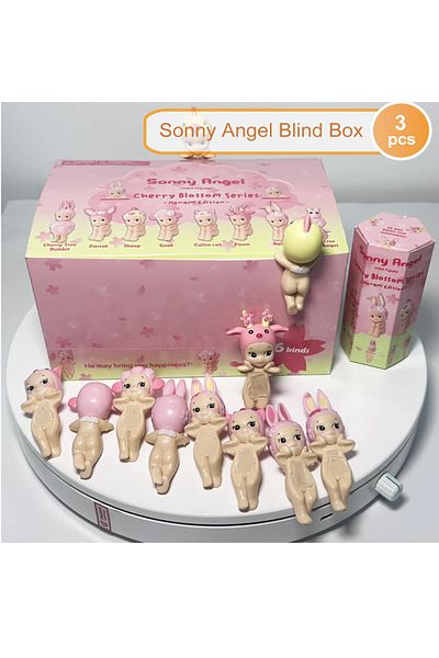Choice مجموعة عشوائية من 3 قطع من سلسلة أزهار الكرز من Hippers Blind Box Mini Figure Collectible Phone Decor