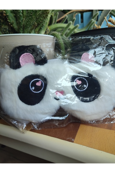 SS HOME CONCEPT عصابة عين الباندا اللطيفة من القطيفة، نظارات النوم