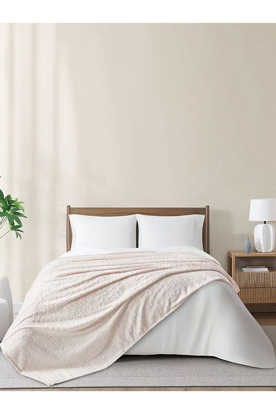 Donetella King Size Fleece Blanket 210x240 cm, Floral Texture Soft & Cozy, 350 GSM for Bed & Sofa