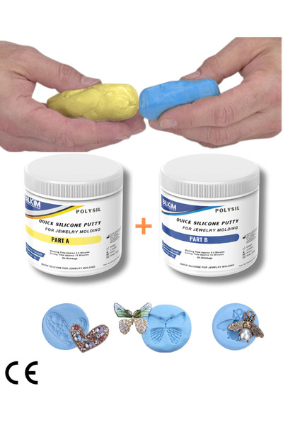 POLYSIL MÜCEVHERAT IÇIN HIZLI PUTTY SİLİKON- KALIPLI SILIKON - KALIP MACUNU -...