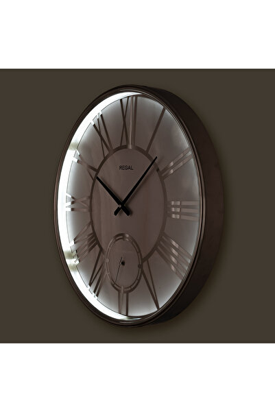 Regal 4600 SS Led’li Gümüş Kristal - Büyük Boy (60CM) Metal Duvar Saati