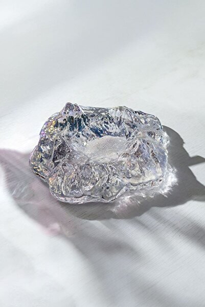 Falconetti Crystal Glass Mountain Mountain Design Shiny 3D Ash Tray Cigar Ashtray Mt176