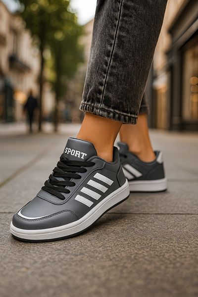 Nstil Pantofi de sport unisex, ocazional, afumati, pantofi sport, cu șireturi, detaliu, ușoare, cu șireturi, talpă zimțată 3438