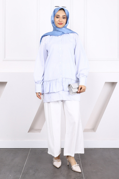 İmajButik Μπλε ριγέ Baby Tunic - Πέρλα Φούστα