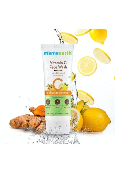 Mamaearth Face Wash With Vitamin C & Turmeric 100 ml for Clear, Oil-Free Skin and Acne Control Naturally