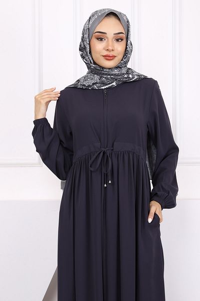 İmajButik Ferace elastic cu mâneci cu șnur afumat