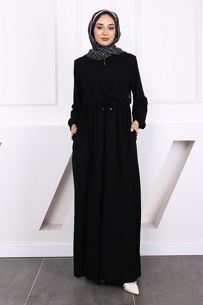 İmajButik Μαύρο κορδόνι μανίκι ελαστικό Ferace
