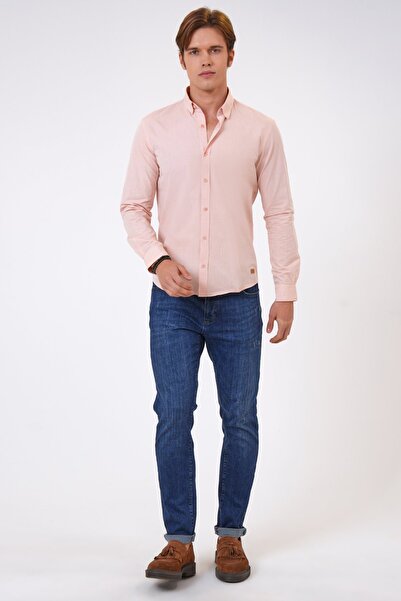Back And Bond Pembe Slim Fit %100 Pamuk Gömlek