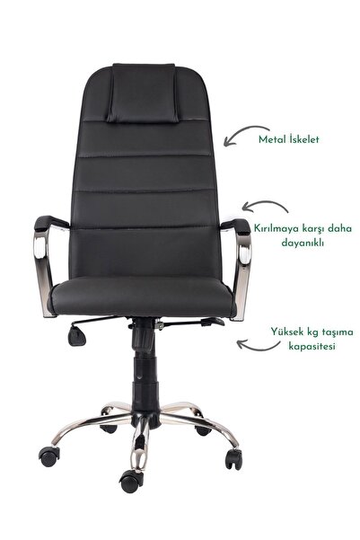 AULE T3 Çalışma Sandalyesi, Ofis Sandalyesi | Metal İskelet Bilgisayar Koltuğu | Yönetici Sandalyesi