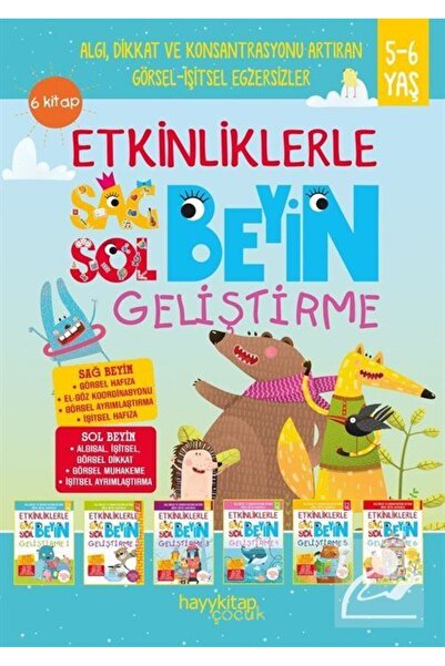 hayykitap Etkinliklerle Sağ Beyin Sol Beyin Geliştirme (5-6 Yaş) 6'lı Set