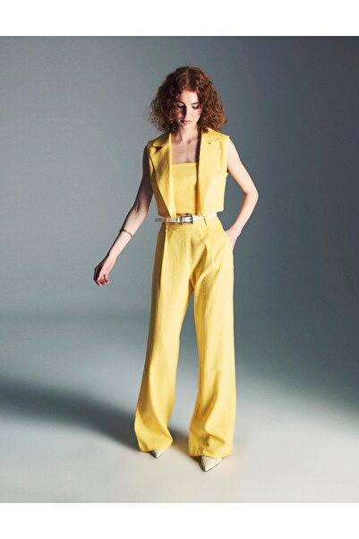 İLVİ Teah Linen Yellow Women's Bustier