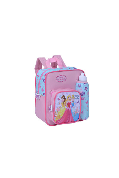 PRİNCESS BACKPACK 11" W/Water Bottle&3 Princesses Characters