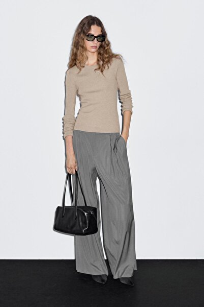 Massimo Dutti Ribbed knitted jumper with wool