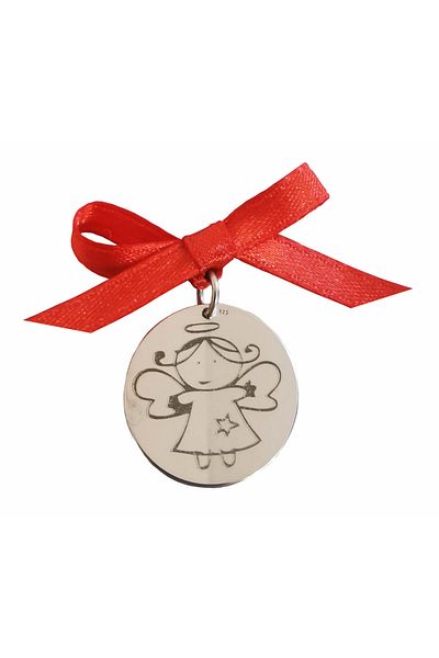 magazinu de gravura Bănuț de argint personalizat pentru botez/moț, argint, 22 mm