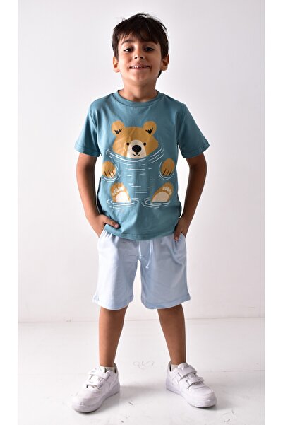 Banadamoda Erkek Çocuk Baskılı T-shirt Şort Takımı
