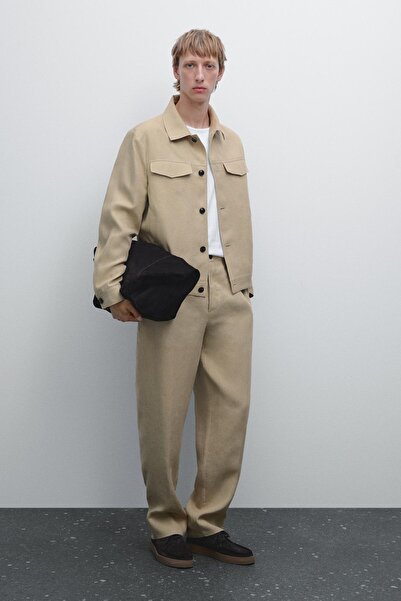 Massimo Dutti Total look %100 keten pantolon