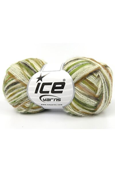 Ice yarns 8x50 جرام. صوف توكان، أخضر أكريليك، كريمي، رمادي، ذهبي شتوي، صوف، ن...