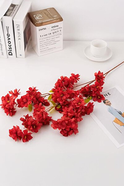 Buka Shops 1 Metre Yapay Sakura Kiraz Çiçeği Dalı - 3 Ana Dallı 72 Çiçekli - ...