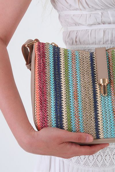 GUONN Solea Mix Color Straw Shoulder Bag - Pinterest Women's Bag