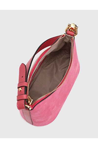 İLVİ Blaise Süet Deri Pembe Kadın Omuz Çantası