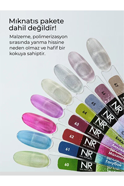Nail Republic Kalıcı Oje Kedi Gözü Efekti 5D 63, 10 ml – Mıknatıslı Jel Oje