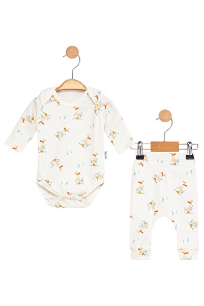 Süpermini %100 Pamuklu Bebek Kuğu Desen 2'li Body - Zıbın Bebe Takım