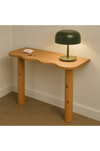 Trihome Modern Tasarım Masif Ahşap Dresuar – Doğal Çam, El Yapımı Konsol