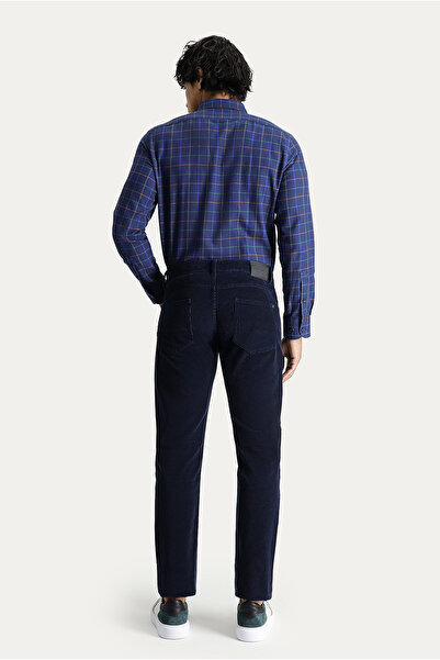 Kiğılı Slim Fit Dar Kesim Likralı Kadife Pantolon