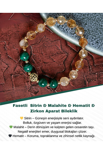 Saff Doğal Taş سوار من السيترين والمالاهايت والهيماتيت والزركون معتمد