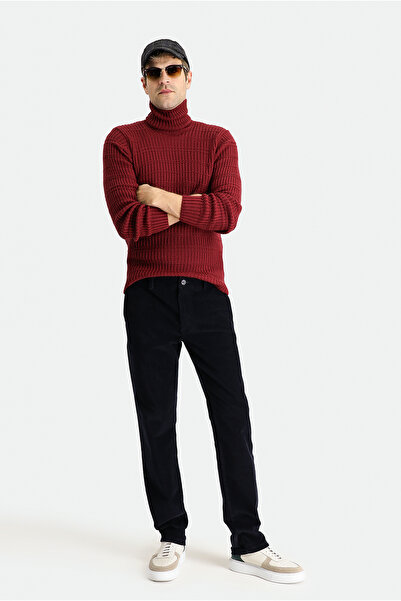 Kiğılı Pantaloni din catifea cu croiala normală din Lycra