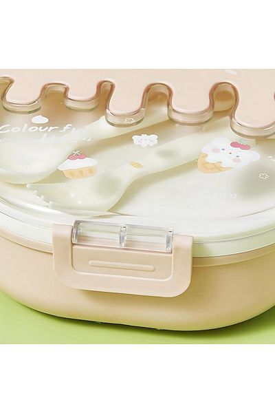 Twisoo Bento Stainless Steel Lunch Box for Kids Adults 3 Compartment Plastic Lunch Snack Containers