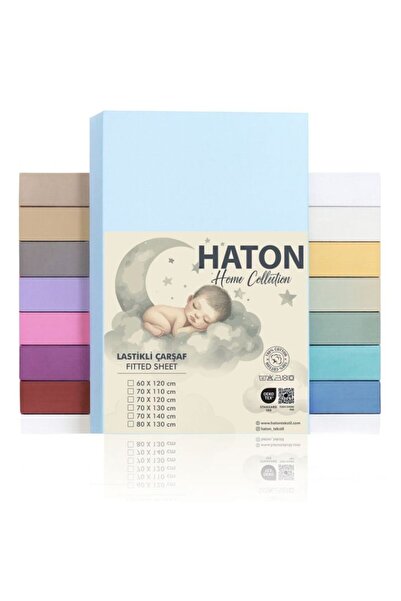 %100 Pamuklu Lastikli Bebek Çarşafı 80x130 Mavi | OEKO-TEX Sertifikalı, Terletmez, Kaymaz
