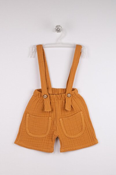 Bondilolly Pantaloni cu bretele din muselină pentru bebeluși – bumbac 100%