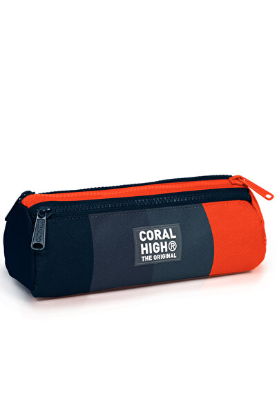 Coral High حقيبة أقلام رصاص مخططة ملونة للأطفال بثلاثة أقسام 22098