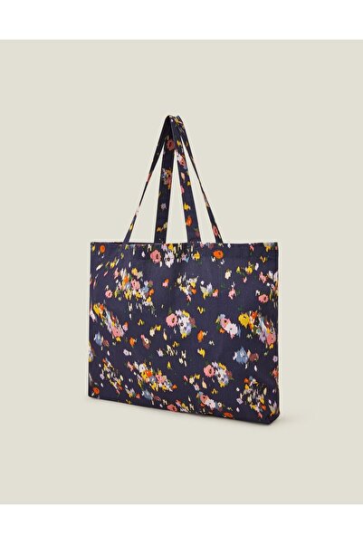 Accessorize Çiçek Desenli Kanvas Alışveriş Çantası