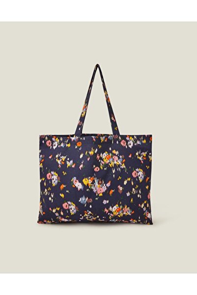 Accessorize Çiçek Desenli Kanvas Alışveriş Çantası
