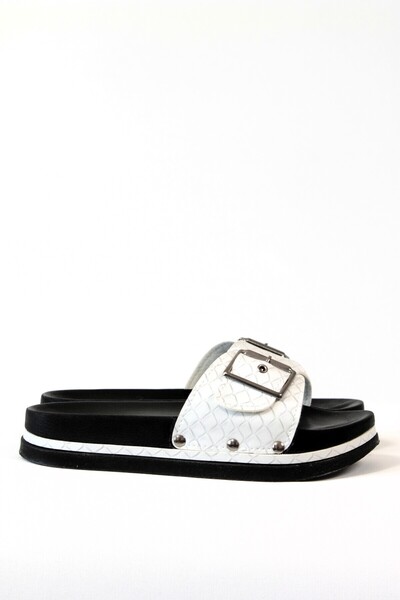 ALTINER Orthopedic Patterned White Women's Slippers