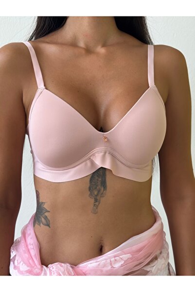 Cansoy Laser Cut Lightly Supported Pink Bra (703)